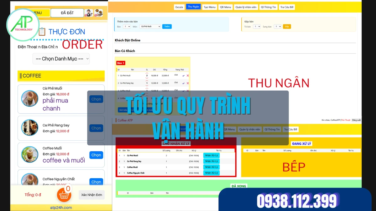 tối ưu quy trình vận hành từ order đến bếp và thu ngân