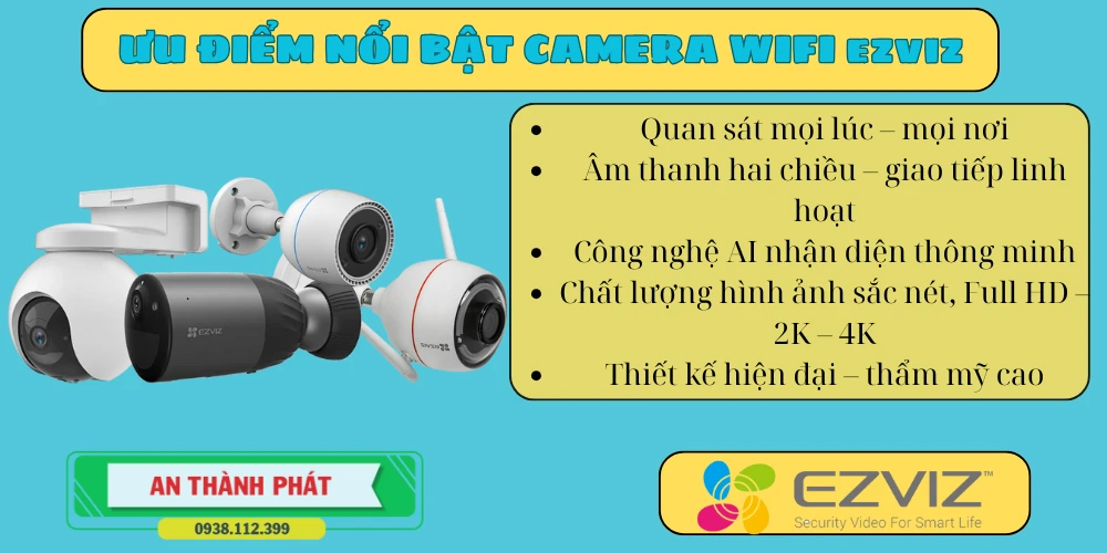ưu điểm camera quan sat ezviz chất lượng cao